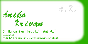 aniko krivan business card